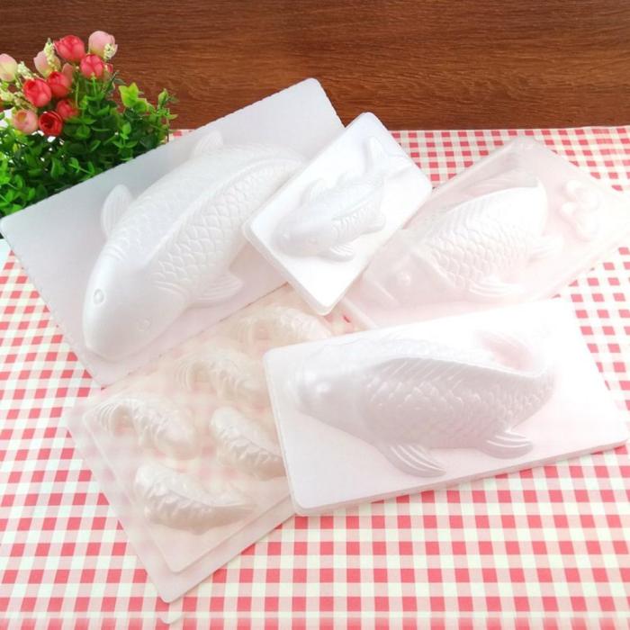 DIY 3D Koi Fish Carp Mold Plastic Jelly Handmade Sugarcraft Mold Cake Pudding Chocolate Mould Baking Tool Tableware