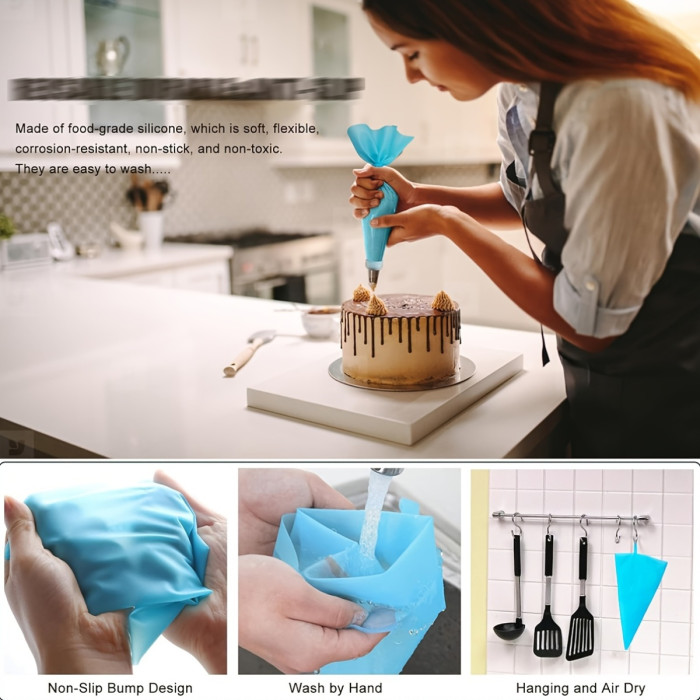Set of 21pcs for Cake Decoration Including Baking Tools, Molds, Piping Bags, And Tips.