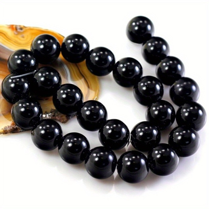 Natural Onyx Beads Natural Black Onyx Beads, Round Loose Faux Gemstone | 4mm 6mm 8mm 10mm 12mm, 15\
