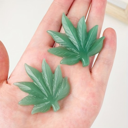 Bohemian Style Aventurine Leaf Carving