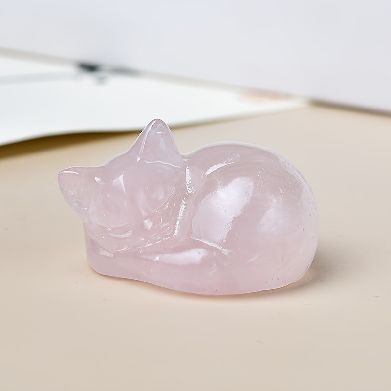 Crystal Sleeping Cat 1pc Crystal Carving Sleeping Cat | Crystal Gift, Home Decor, Mineral Specimen, Bare Stone