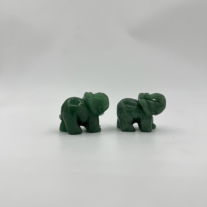 Hand Carved Elephant Natural Green Aventurine Jade 1pc Hand Carved Elephant Statue | Natural Crystal Artware Decoration