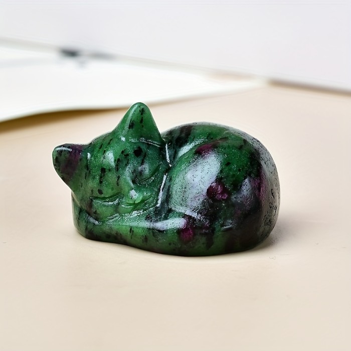 Crystal Sleeping Cat 1pc Crystal Carving Sleeping Cat | Crystal Gift, Home Decor, Mineral Specimen, Bare Stone