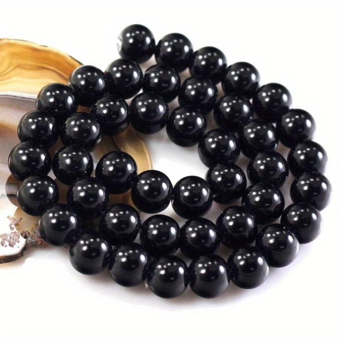 Natural Onyx Beads Natural Black Onyx Beads, Round Loose Faux Gemstone | 4mm 6mm 8mm 10mm 12mm, 15\