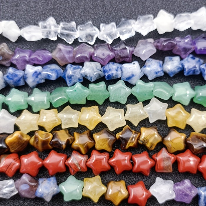 Crystal Pentagram, Aventurine Stone, Tiger Eye Stone, Pink Crystal, Star Loose Beads Beading Handmade DIY Jewelry Accessories