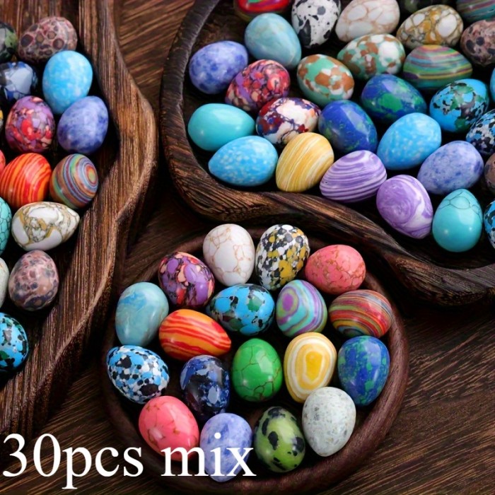 20\u002F 30pcs Natural Stone, Handmade Jewelry Tabletop Decoration Easter Eggs, Perfect Easter Gift