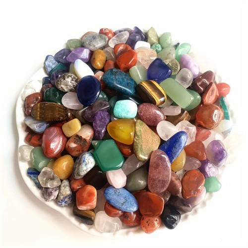 100g YOUNAIERZX Natural Mixed Polished Crystal Chips & Stones - Assorted Colors & Types