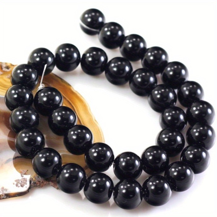 Natural Onyx Beads Natural Black Onyx Beads, Round Loose Faux Gemstone | 4mm 6mm 8mm 10mm 12mm, 15\