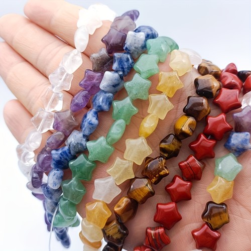 Crystal Pentagram, Aventurine Stone, Tiger Eye Stone, Pink Crystal, Star Loose Beads Beading Handmade DIY Jewelry Accessories