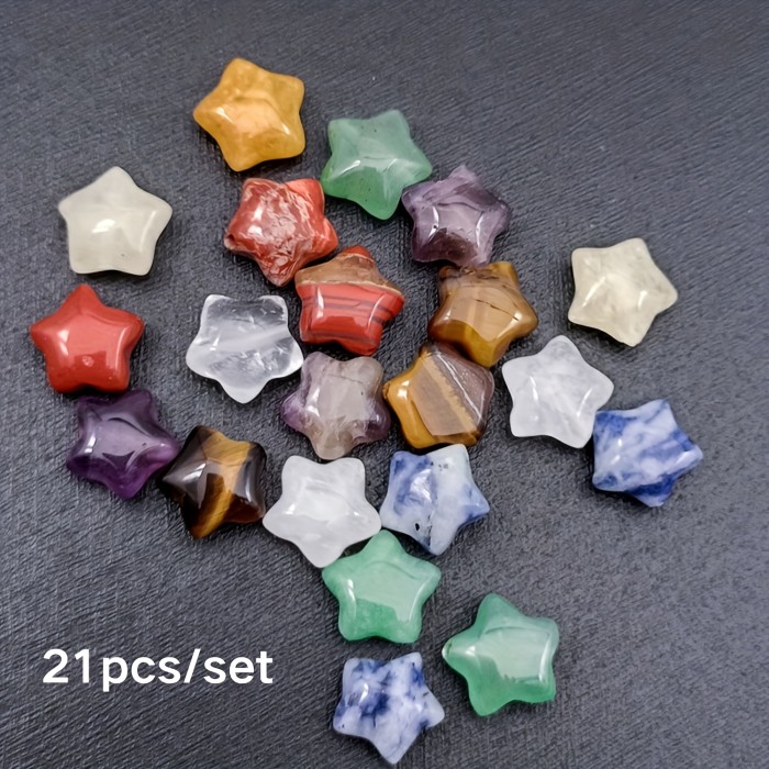 Crystal Pentagram, Aventurine Stone, Tiger Eye Stone, Pink Crystal, Star Loose Beads Beading Handmade DIY Jewelry Accessories