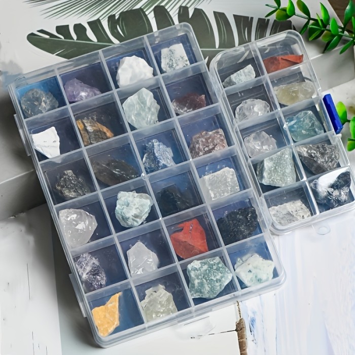DIY Decorative Crystal Mineral Specimen Display, Educational Gift for s, Science Collection of Unique Stones and Crystals