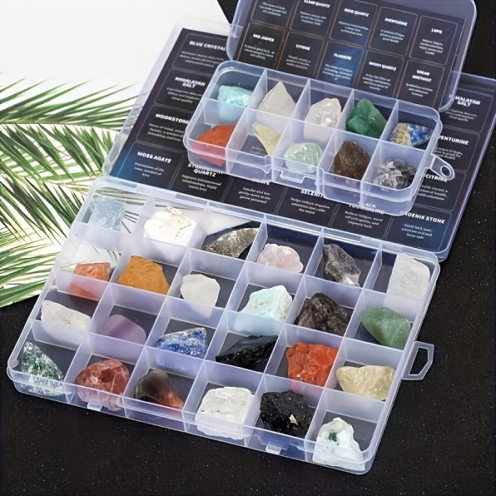 DIY Decorative Crystal Mineral Specimen Display, Educational Gift for s, Science Collection of Unique Stones and Crystals