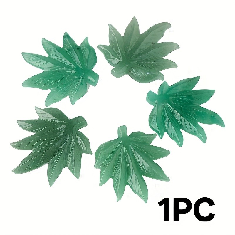 Bohemian Style Aventurine Leaf Carving