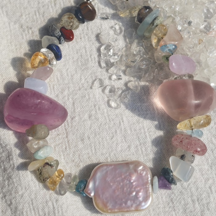 Bohemian Elegant Crystal & Rock Beaded Bracelet