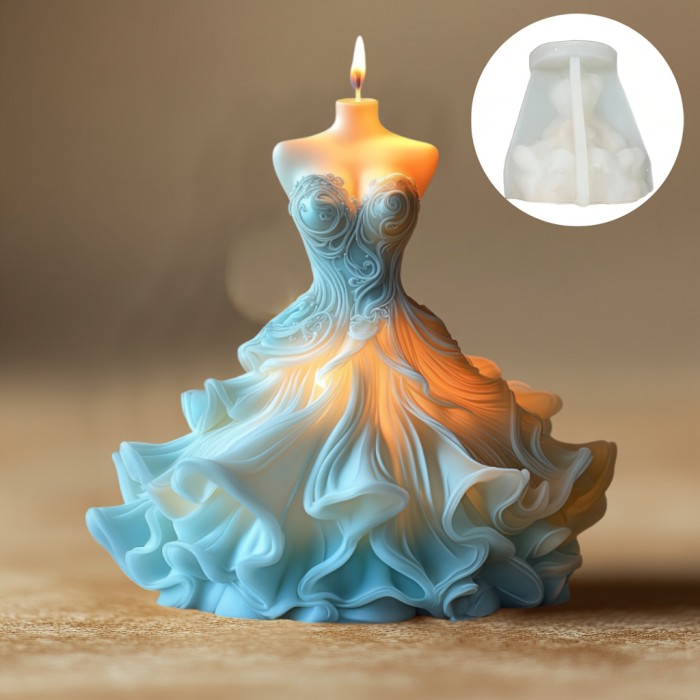 Elegant Wedding Dress Mold Elegant Silicone Mold for Wedding Dress Candles