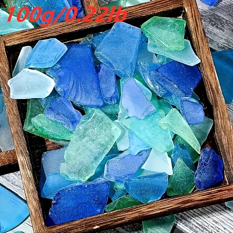 Fashionable Glass Shards 100G Fashionable Sea Colored Glass Shards