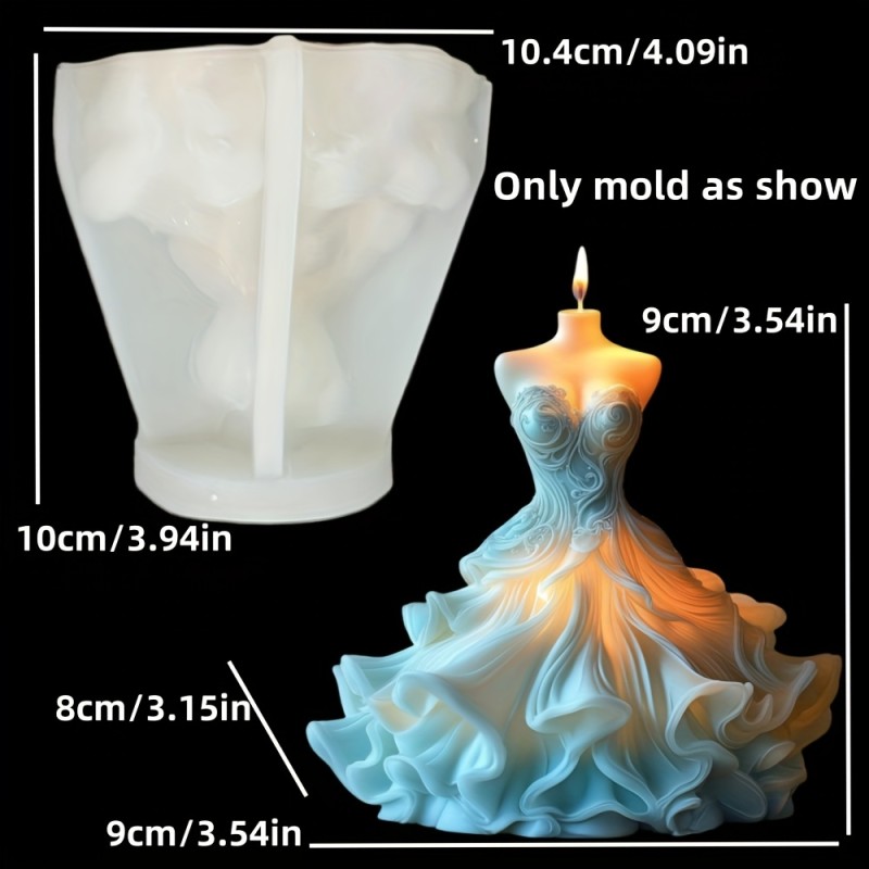 Elegant Wedding Dress Mold Elegant Silicone Mold for Wedding Dress Candles