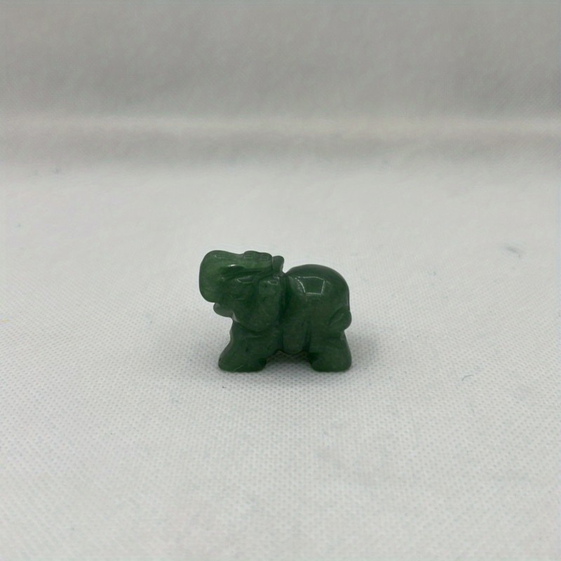 Hand Carved Elephant Natural Green Aventurine Jade 1pc Hand Carved Elephant Statue | Natural Crystal Artware Decoration