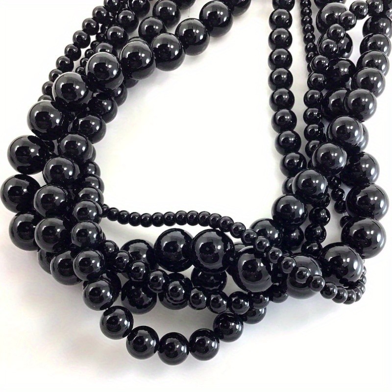 Natural Onyx Beads Natural Black Onyx Beads, Round Loose Faux Gemstone | 4mm 6mm 8mm 10mm 12mm, 15\