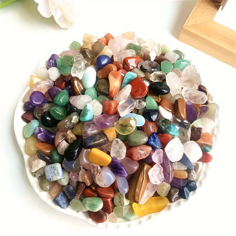 100g YOUNAIERZX Natural Mixed Polished Crystal Chips & Stones - Assorted Colors & Types