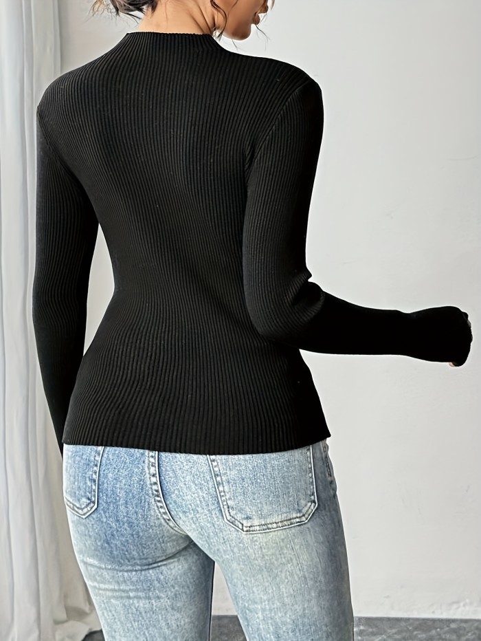 Elegant Textured Knit Pullover for Women'S Fashion.