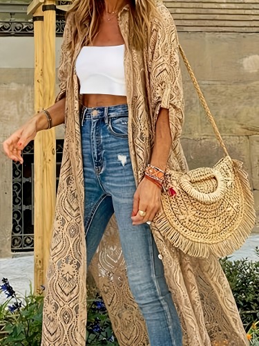 Women's Stylish and Versatile Elegant Mid-Length Dress Shirt Top Long Sleeve Casual Vacation Party Blouse