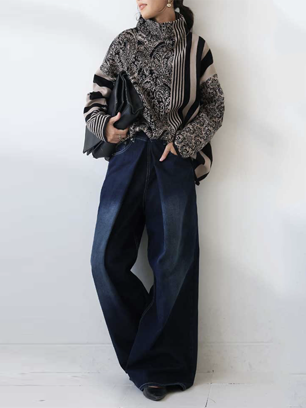 Striped Loose Long Sleeves Pullovers