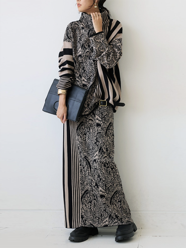 Striped Loose Long Sleeves Pullovers