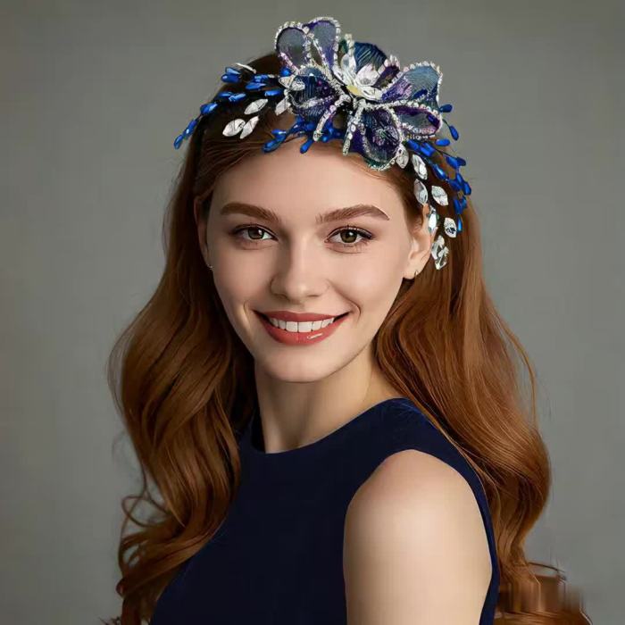 One Piece of Retro Elegant Bride Headband Wedding Hair Accessories Flower Hair Accessories Dance Dress Up Hair Band Banquet Party Accessories A220