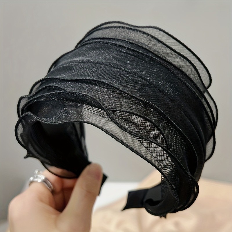 Breathable Mesh Headband for Women - Non-Slip Hairband with Black Sheer Design, Lightweight & Durable for Outdoor Activities, Workouts, Daily Use - Perfect Hair Styling Accessory, Daily Hair Styling | Stylish Headwear | Lightweight Headband, Hair Accessory