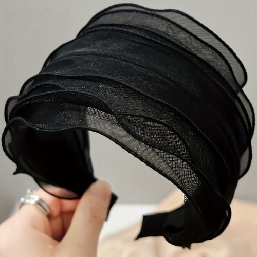 Breathable Mesh Headband for Women - Non-Slip Hairband with Black Sheer Design, Lightweight & Durable for Outdoor Activities, Workouts, Daily Use - Perfect Hair Styling Accessory, Daily Hair Styling | Stylish Headwear | Lightweight Headband, Hair Accessory