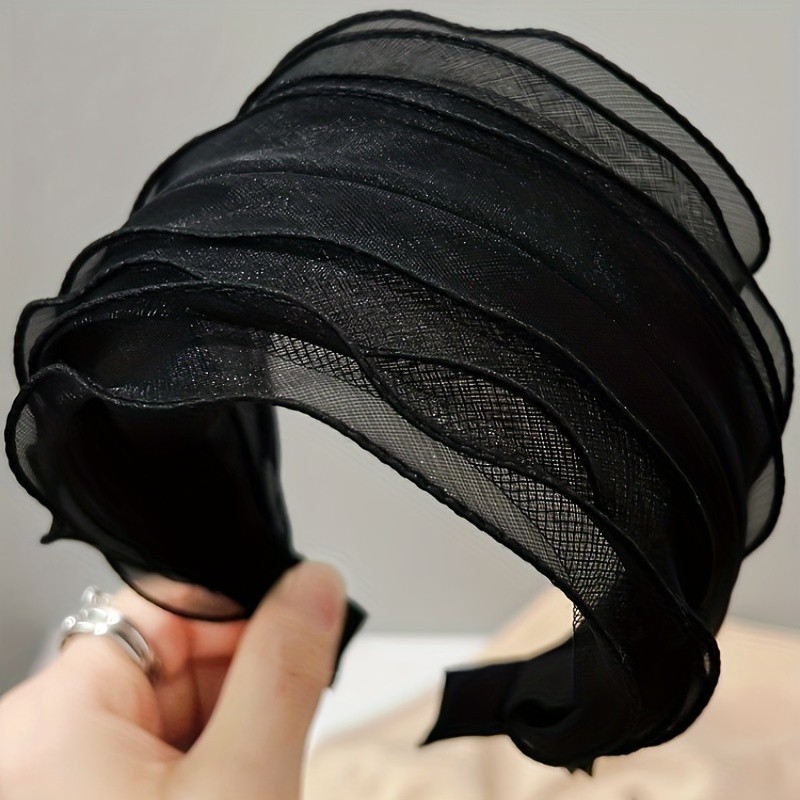 Breathable Mesh Headband for Women - Non-Slip Hairband with Black Sheer Design, Lightweight & Durable for Outdoor Activities, Workouts, Daily Use - Perfect Hair Styling Accessory, Daily Hair Styling | Stylish Headwear | Lightweight Headband, Hair Accessory
