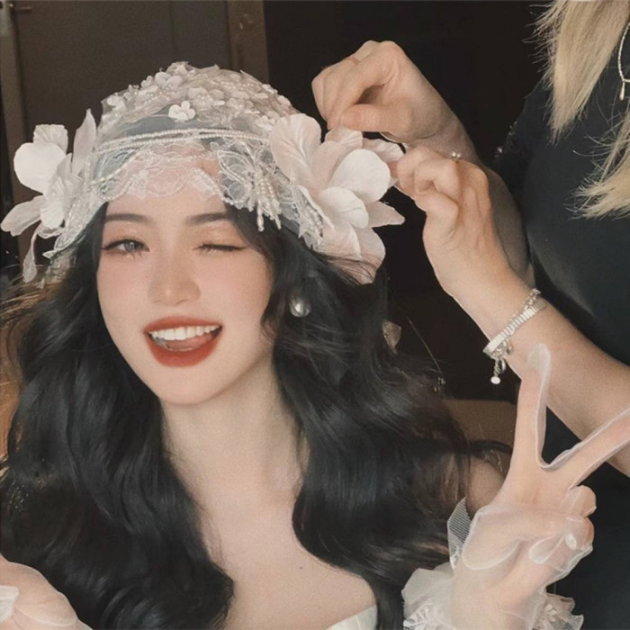 Vintage Elegant Floral Lace  Chinese Republican Style Bridal Hair Accessories