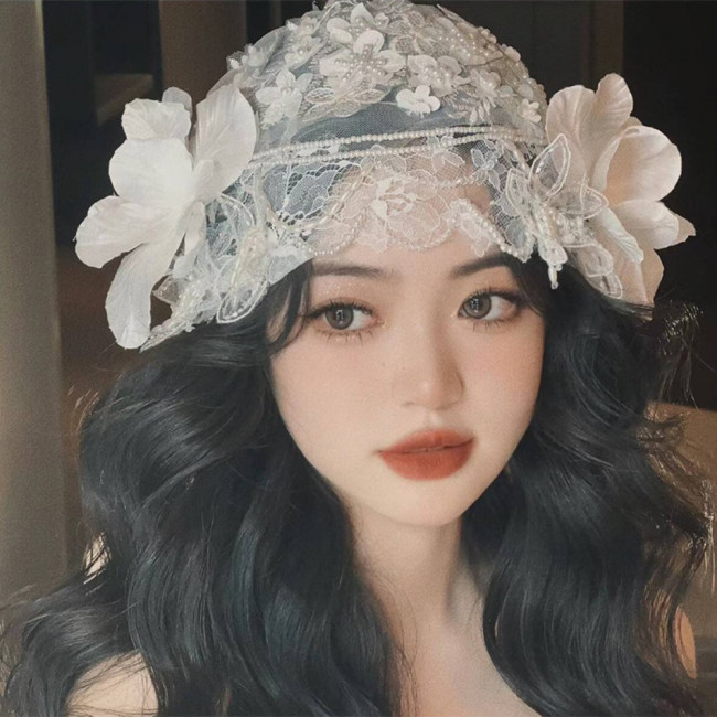 Vintage Elegant Floral Lace Chinese Republican Style Bridal Hair Accessories