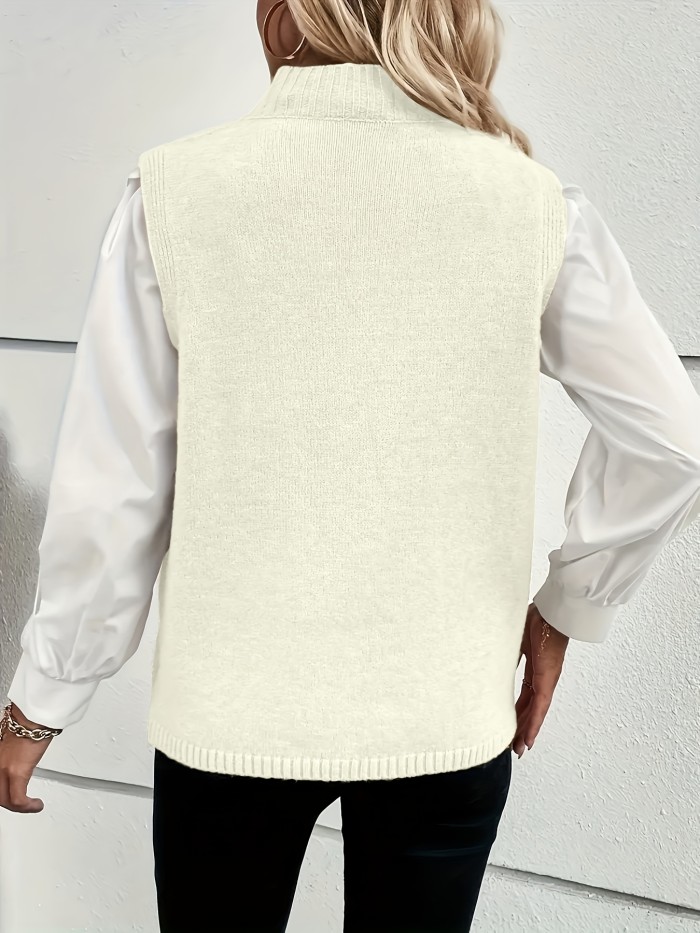 Women's Sleeveless Round Neck Casual Elegant Tops High Elasticity Vest