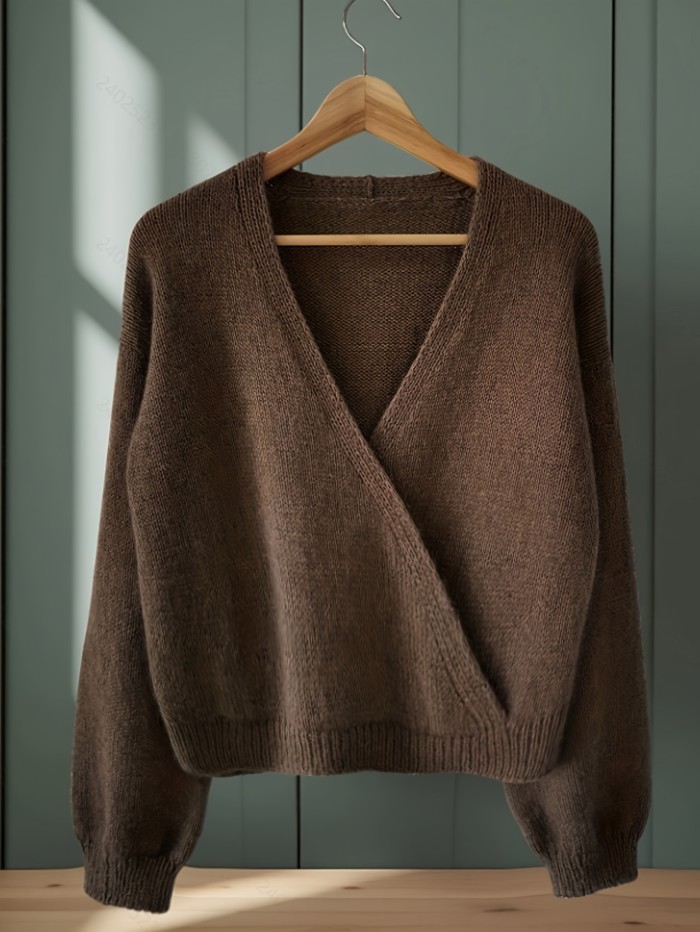 Women's Pullover Sweater - Autumn\u002FWinter Solid Color Loose Fit Warm Sweater for Women