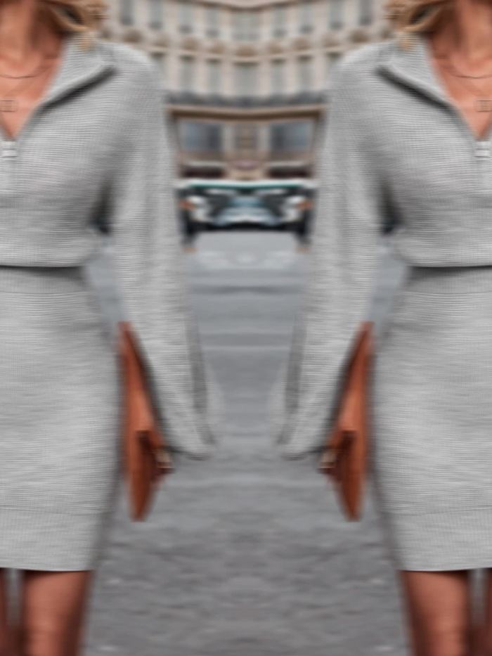 Elegant Chic Polo Collar Long Sleeve Dress for Women