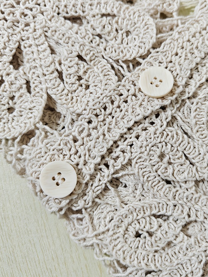 Women's Bohemian Floral-like Crochet Embroidery Sweater Cardigan