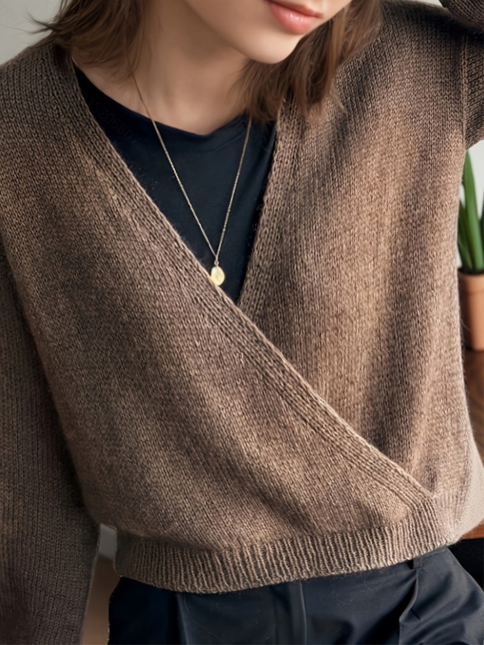 Women's Pullover Sweater - Autumn\u002FWinter Solid Color Loose Fit Warm Sweater for Women