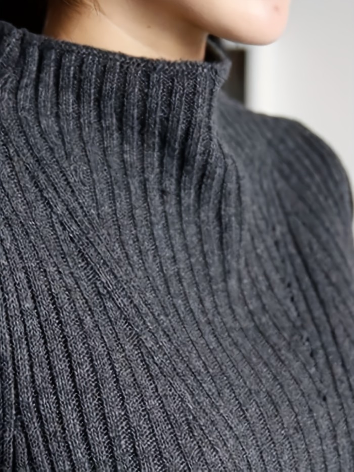 Autumn and Winter New Split Cardigan Knitwear Mid-Length Pullover Half-High Collar Outer Layer Vest Skirt for Women