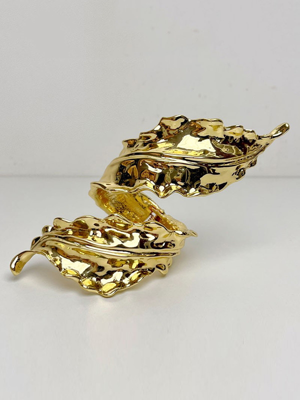 Solid Color Shiny Pleated Geometric Bracelet Accessories