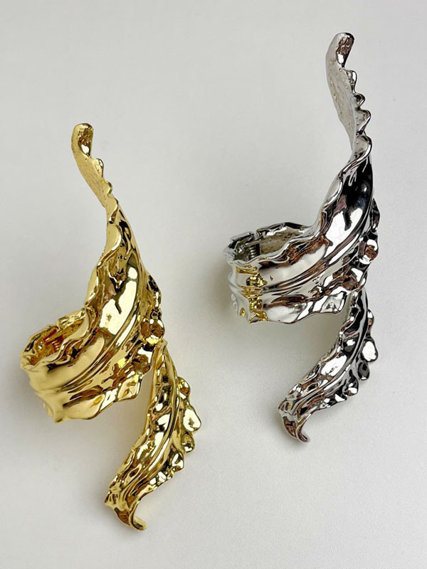Solid Color Shiny Pleated Geometric Bracelet Accessories