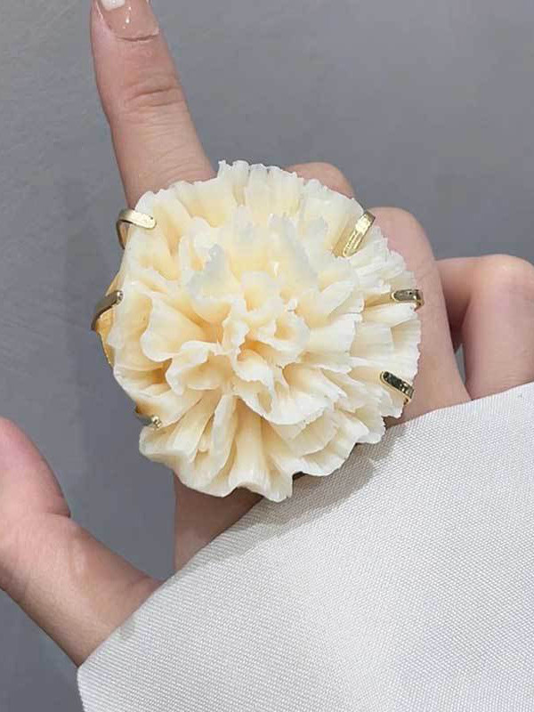 Pleated Flower Shape Rings Accessories