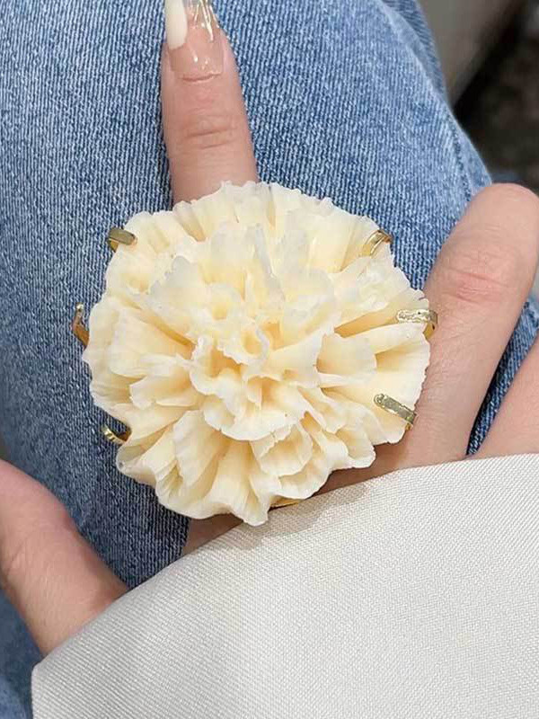 Pleated Flower Shape Rings Accessories