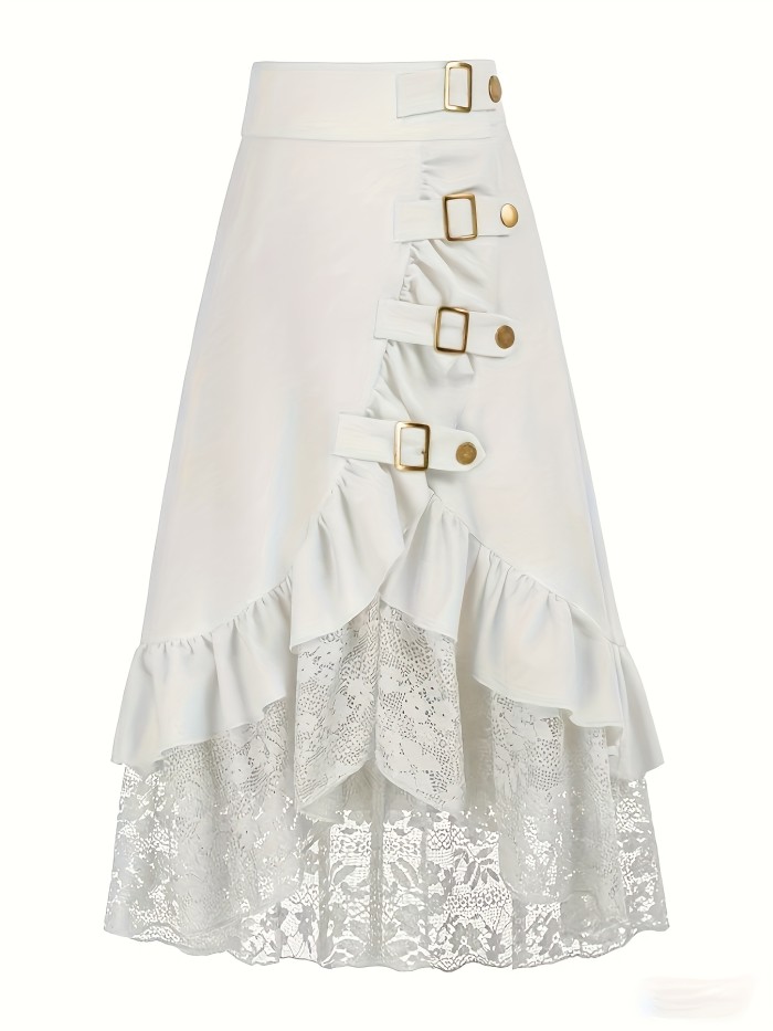 Women'S Elegant Vintage Gothic Belt-like Buttons Pirate Casual Outfits skirt