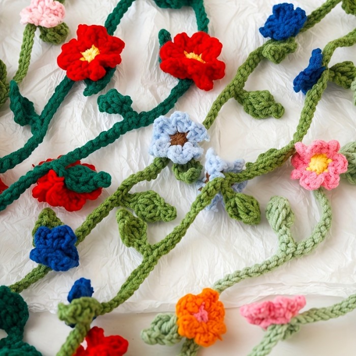 Handmade Crochet Multi-Purpose Accessory French Country Style Long Braided Cord (Headband\u002FBelt\u002FScarf) for Sweet Goddess Gifts
