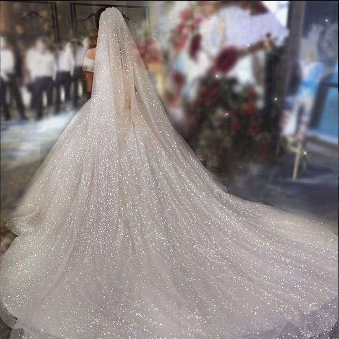 1pc Glitter Veil Bridal Wedding Dress Hair Accessories