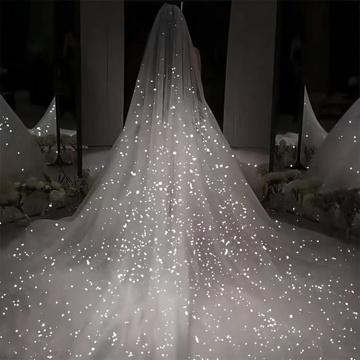 1pc Glitter Veil Bridal Wedding Dress Hair Accessories