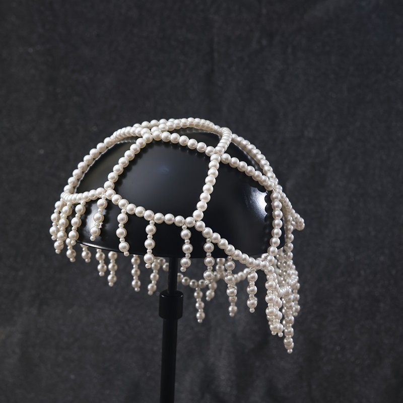 1pc Vintage-Inspired & Tassel Headpiece with Cascading Fringe - Elegant Faux Hair Accessory for Women, Wedding, Party, Casual Attire - Comfortable Secure Fit, No Maintenance Required