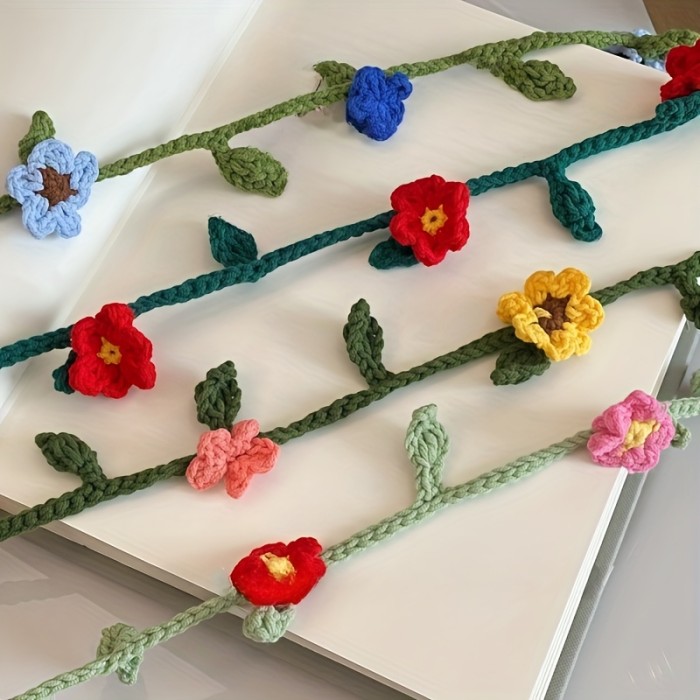 Handmade Crochet Multi-Purpose Accessory French Country Style Long Braided Cord (Headband\u002FBelt\u002FScarf) for Sweet Goddess Gifts
